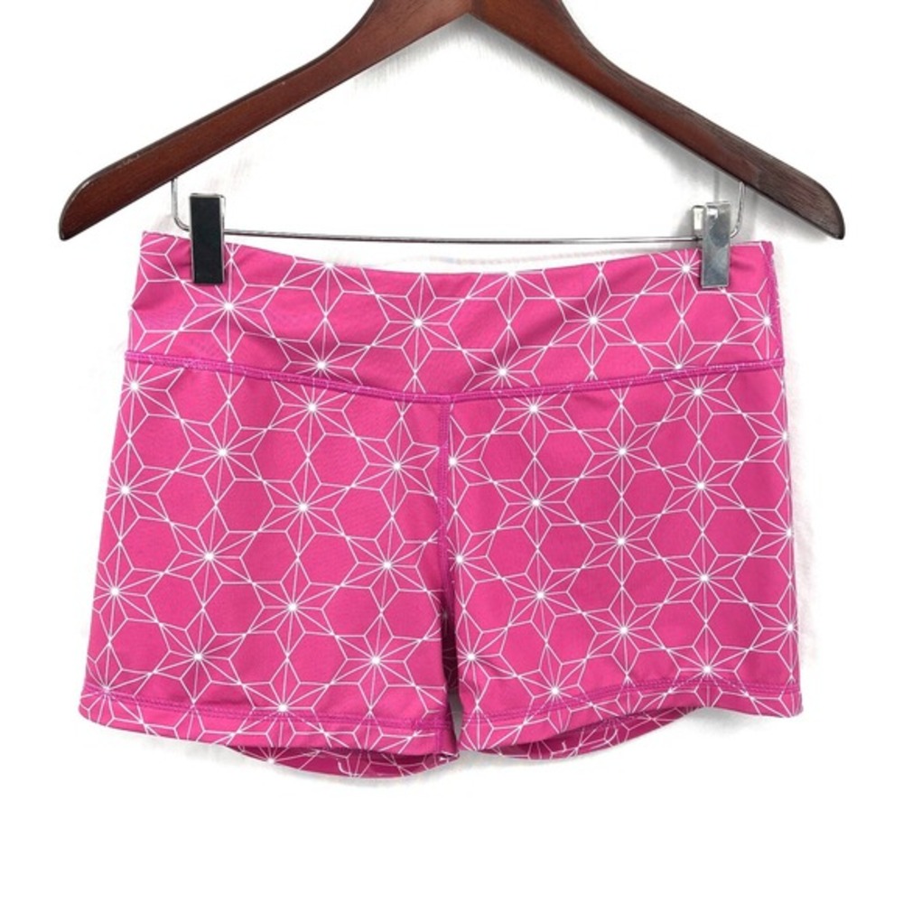 IAB MFG workout gymnastics running Compression Short Pink Geometric no ride 10 L